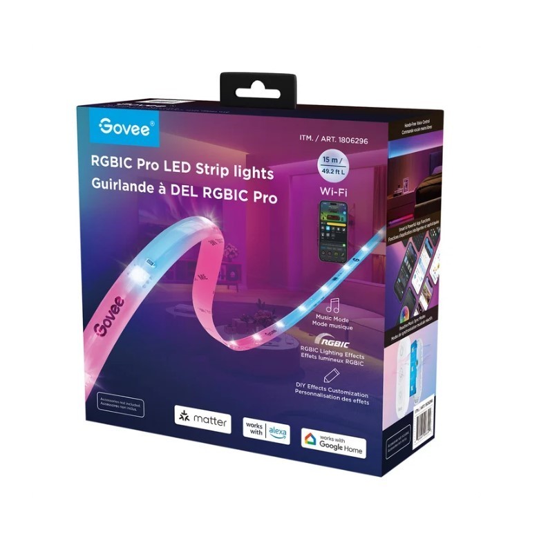 lot 209 image: Govee 49.2ft RGBIC Pro LED Strip lights