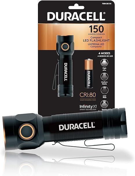lot 252 image: NEW Duracell 150 Lumen Compact Aluminum LED Flashlight