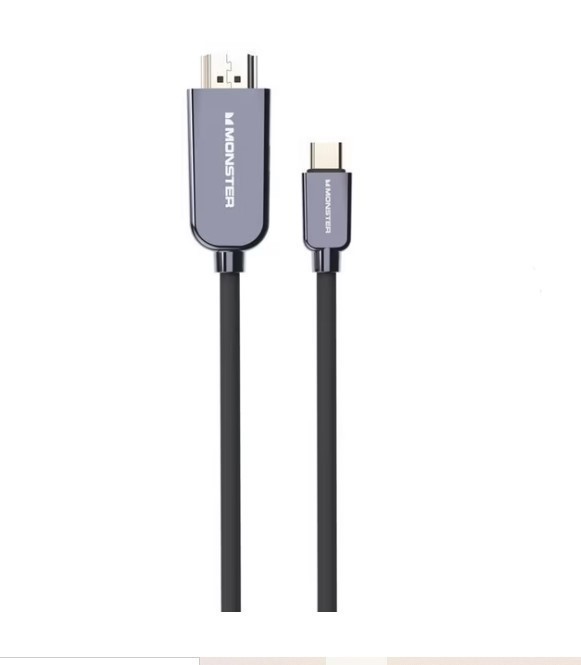 lot 275 image: NEW Monster USB Type-C Plug to HDMI Plug Cable - 5.9 Ft