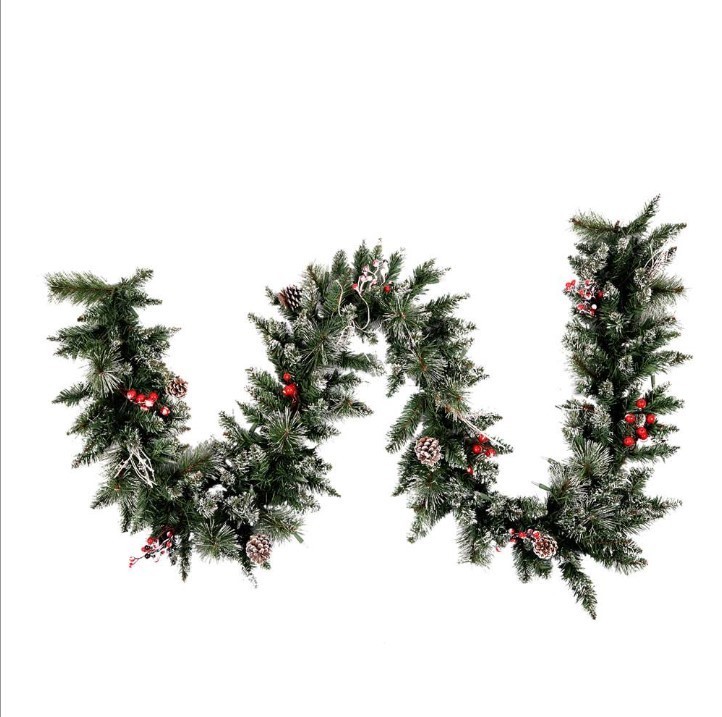 lot 309 image: Vickerman B166312 9 x 12 Snow Tip PineBerry Garland - 210 Tips