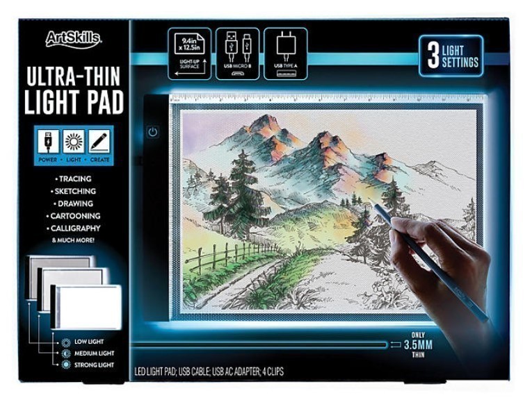 lot 313 image: NEW ArtSkills Ultra-Thin LED Light Pad for Tracing and Drawing