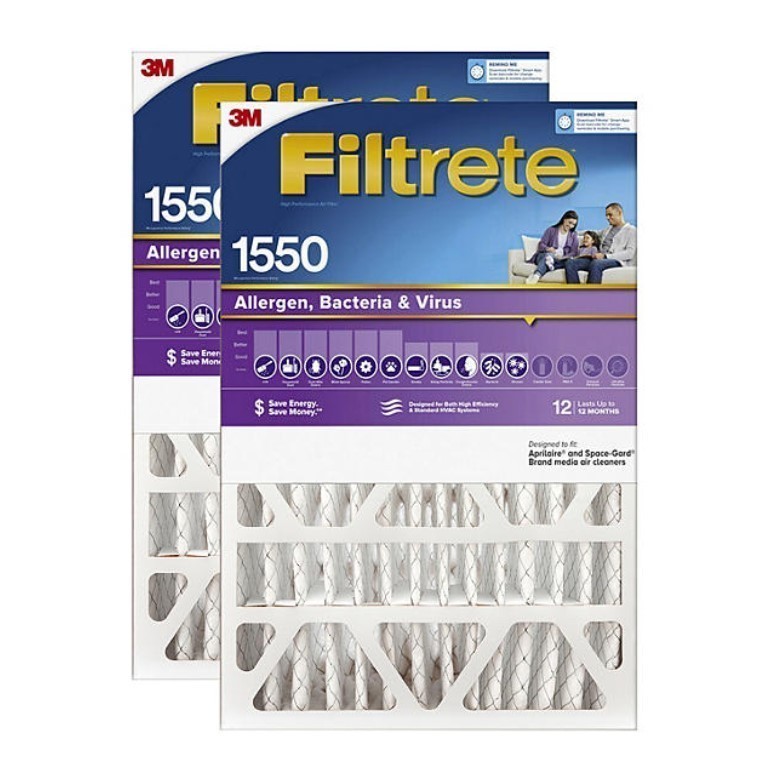 lot 352 image: NEW Filtrete Allergen Reduction Filter for 20x25x4 Housings, 1500 MPR, MERV 12, 2 Pack