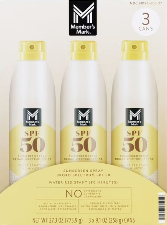 lot 361 image: NEW Members Mark Sunscreen Spray, SPF 50, 9.1 oz., 3 pk.