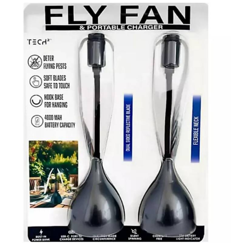 lot 378 image: NEW Fly Fan 2- Pack with Built-In Power Bank Portable Charger by Tech2