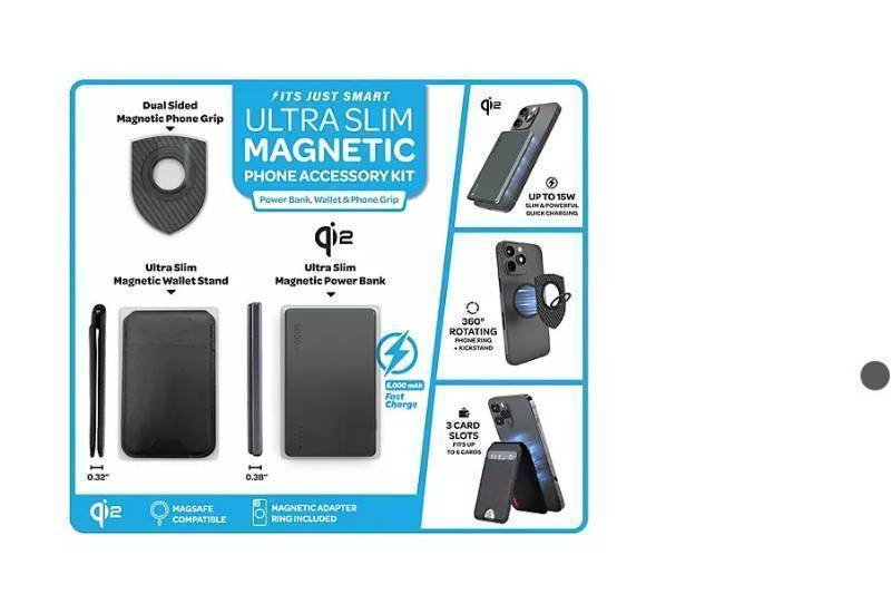 lot 385 image: NEW Its Just Smart Qi2 Ultra Slim Magnetic Phone Accessory Kit