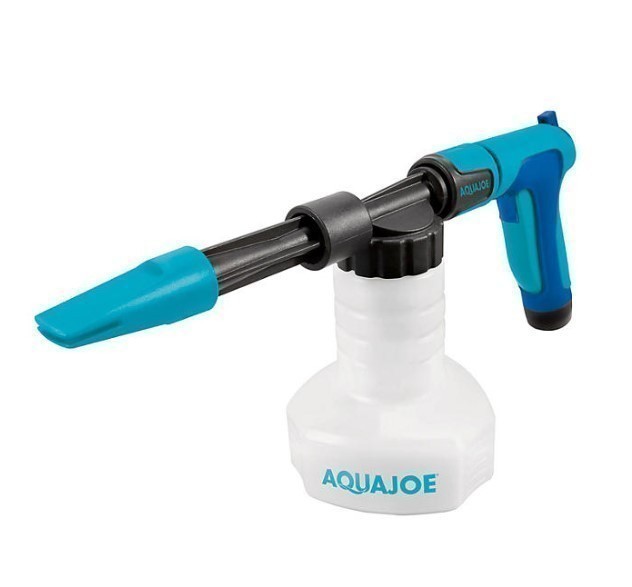 lot 391 image: NEW  Aqua Joe 2-in-1 Hose-Powered Adjustable Foam Cannon Spray Gun Blaster