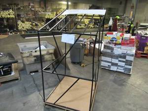 lot 112 image: Welded Black Metal Frame Built to Fit Onto Pallets with Angled Roof - Perfect for Projects