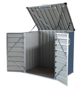 lot 166 image: NEW Build-Well BW0503HSH-GY 5 ft. x 3 ft. Metal Horizontal Modern Storage Shed without Floor Kit - 1 Shed