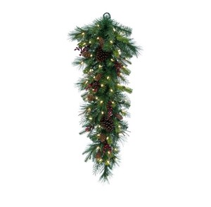 lot 183 image: Vickerman G118721LED 36-in Pre-lit Indoor Green Berry Artificial Christmas Wreath