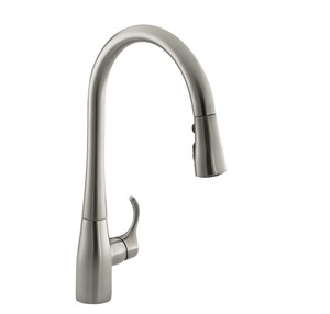 lot 234 image: NEW Kohler R43210-VS Simplice 1.5 GPM Single Hole Pull Down Kitchen Faucet - Includes Escutcheon - Vibrant Stainless