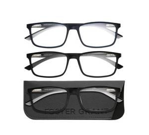 lot 343 image: Design Optics by Foster Grant Classic Plastic Rectangle Reading Glasses, 3-pack 3.00 Style C