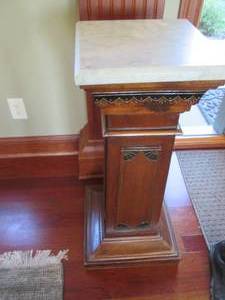 lot 30 image: Ornate marble top table, top measur...