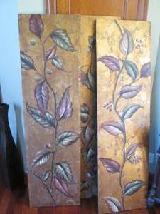 lot 34 image: 3 Decorative panels measuring 20 x ...