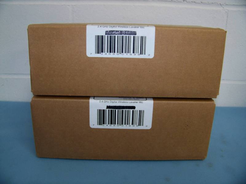 lot 73 image: (2) Kimafun G130 2.4 GHz Ultra-Portable Wireless Mics  Microphones - NEW IN SEALED BOXES