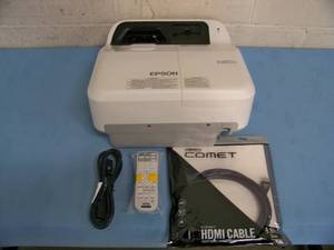 lot 21 image: Epson 3LCD BriteLink 685Wi Interactive Short-Throw Projector, model H741A with Remote Control