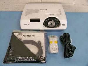 lot 8 image: Epson PowerLite 535W WXGA 3LCD Short Throw Projector with Remote