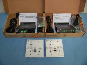 lot 79 image: Atlona (2) AT-HDVS-150-RX HDBaseT to HDMI VideoAudio Scaler Receivers and (2) Connection Plates with HDMIVGAAudio Connections