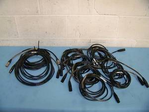lot 40 image: (2) 25 DMX 5-Pin XLR Cables and (10) 10 DMX 5-Pin XLR Cables