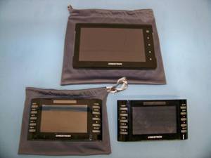 lot 129 image: (3) Crestron Touchscreen Controllers  Controls