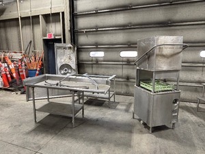 Hobart Dishwasher with Counters, Sink, Sprayer