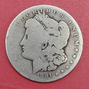 1891-O Morgan Silver Dollar, 90% Silver