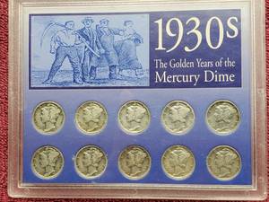 lot 35 image: 8 Mercury Dimes 90% Silver
