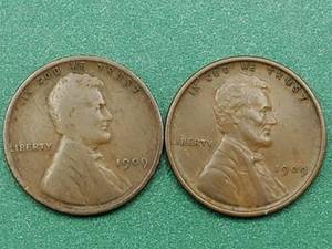 lot 39 image: 1909 & 1909-VDB Lincoln Cents--The VDB is Higher Grade