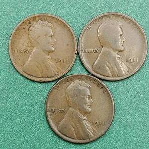 lot 41 image: 1911-P, D & S Lincoln Cents