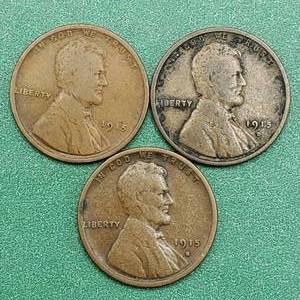 lot 45 image: 1915-P, D & S Lincoln Cents