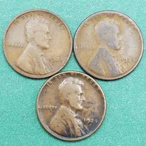 lot 47 image: 1924-D and 1924-P & S Lincoln Cents