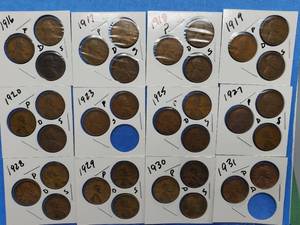 lot 49 image: 34 Old Lincoln Cents--see photo for dates