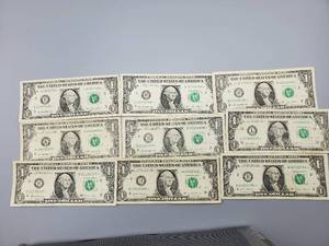 lot 70 image: 9 $1 U.S. Star Federal Reserve Notes