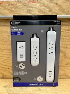 lot 21 image: 4 ft. Multiple Outlet and Wall Mounted Surge Protector Set (3-Pack)