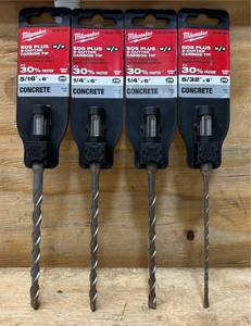 lot 52 image: Milwaukee SDS Plus 2-Cutter Carbide Tip lot of 4