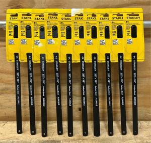 lot 54 image: Stanley High carbon Steel Hacksaw Blade lot of 10