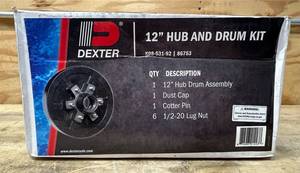 lot 112 image: Dexter 6-Hole Brake Drum 12in. Model# 86753