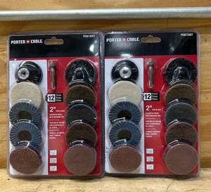 lot 127 image: PORTER CABLE 12Pc Assorted Discs With Backing Pad lot of 2 1021256