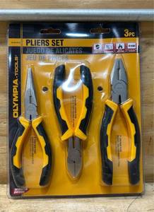 lot 136 image: OLYMPIA-TOOLS Pliers Set 3Pc 1021256.95