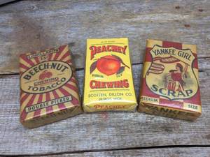lot 116 image: 3 Very Vintage Unopened Tobacco - Beech Nut - Yankee Girl - Peachey