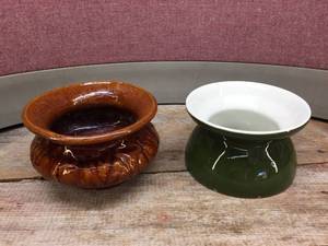 lot 119 image: 2 Vintage Pottery - Ceramic Spittoons - HallOther
