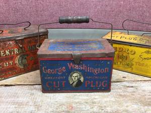 lot 121 image: 3 Antique Tobacco Cut Plug - George Washington - Pedro - Central Union
