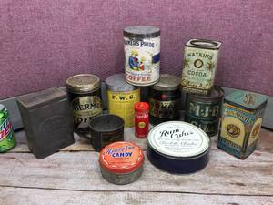 lot 145 image: Vintage Coffee-Tea-Cocoa-Other Tins