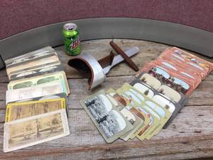 lot 173 image: Antique StereoscopeStereoview with Many Cards Including 1906 San Francisco Earthquake