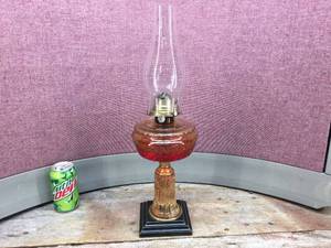 lot 242 image: Antique White Flame - Oil Lamp - Appears Good