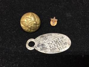 lot 246 image: Civil War Scovill Button - Early A.F. & A.M. Masonic Name Tag