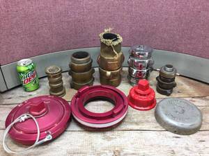 lot 282 image: Vintage Brass & Cast - Nozzles - Couplers - Caps