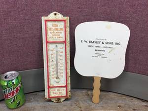 lot 304 image: Vintage Born Well Thermometer & Beasley Septic Fan