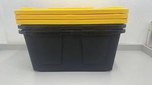 lot 2 image: Set of 3 Greenmade 27 Gallon Professional Grade Storage Box with Snap-Tight Lid