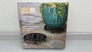 lot 6 image: Inside Outside Garden Steel Plant Caddy 2 Pack