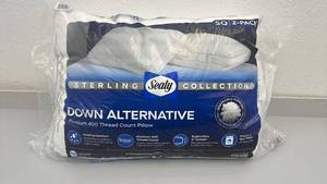 lot 9 image: Sealy Sterling Collection Down Alternative Pillows SQ 2-Pack